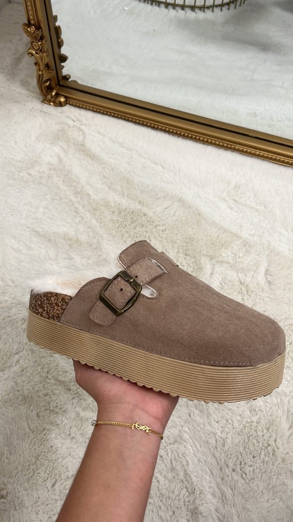 Mules Fourrés - Taupe