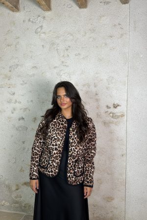 Veste Matelassé Léopard - Marron